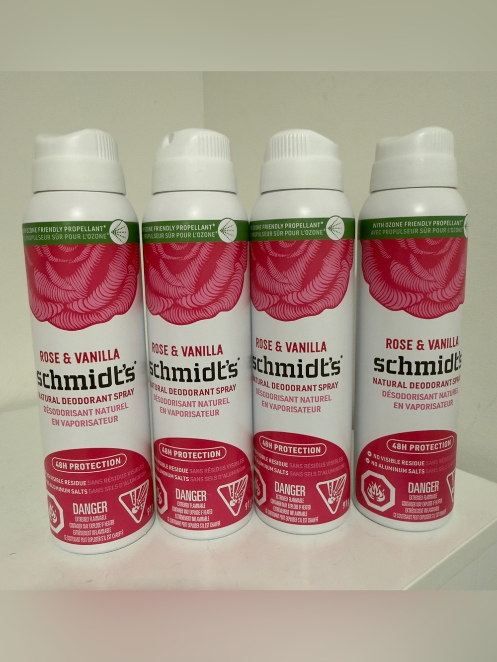 Schmidts Natural Deodorant  - Rose & Vanilla. Set of 4